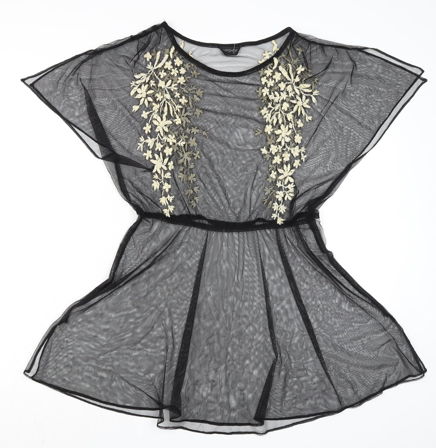 Womens UK Size 10 Topshop Black Basic Blouse
