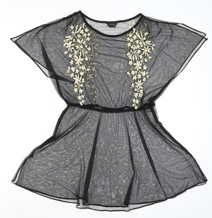 Womens UK Size 10 Topshop Black Basic Blouse
