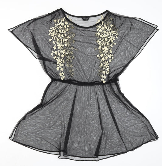 Womens UK Size 10 Topshop Black Basic Blouse