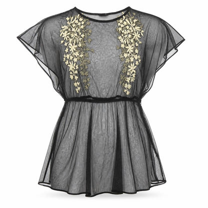 Womens UK Size 10 Topshop Black Basic Blouse