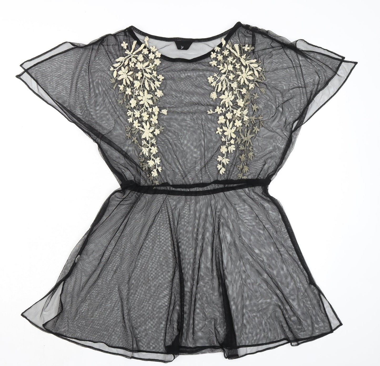 Womens UK Size 10 Topshop Black Basic Blouse