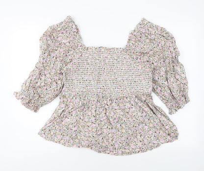 Womens UK Size 14 Marks and Spencer Multicoloured Basic Blouse