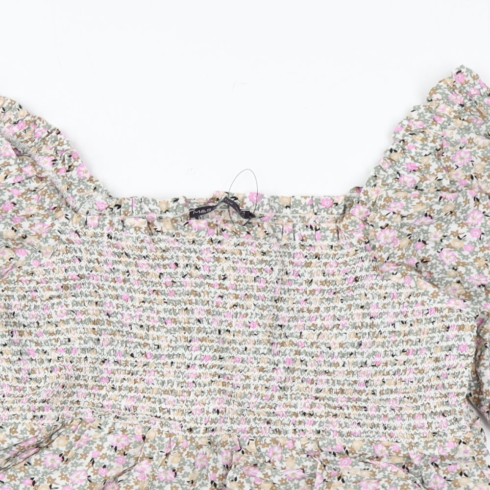 Womens UK Size 14 Marks and Spencer Multicoloured Basic Blouse