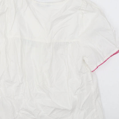 Womens UK Size 6 Marks and Spencer White Basic T-Shirt