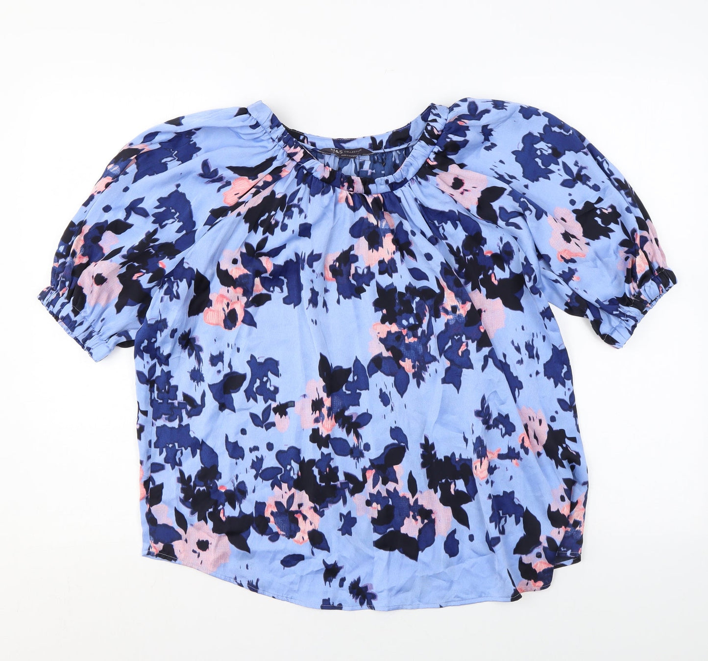 Womens UK Size 8 Marks and Spencer Blue Basic Blouse