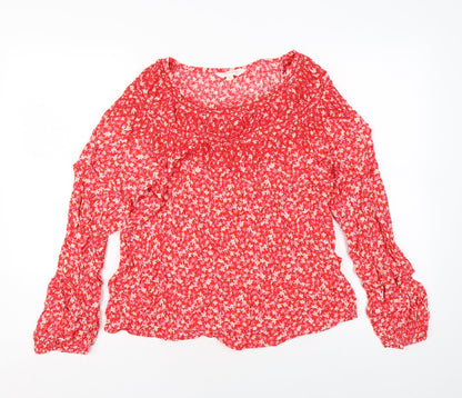 Womens UK Size 8 Marks and Spencer Red Basic Blouse