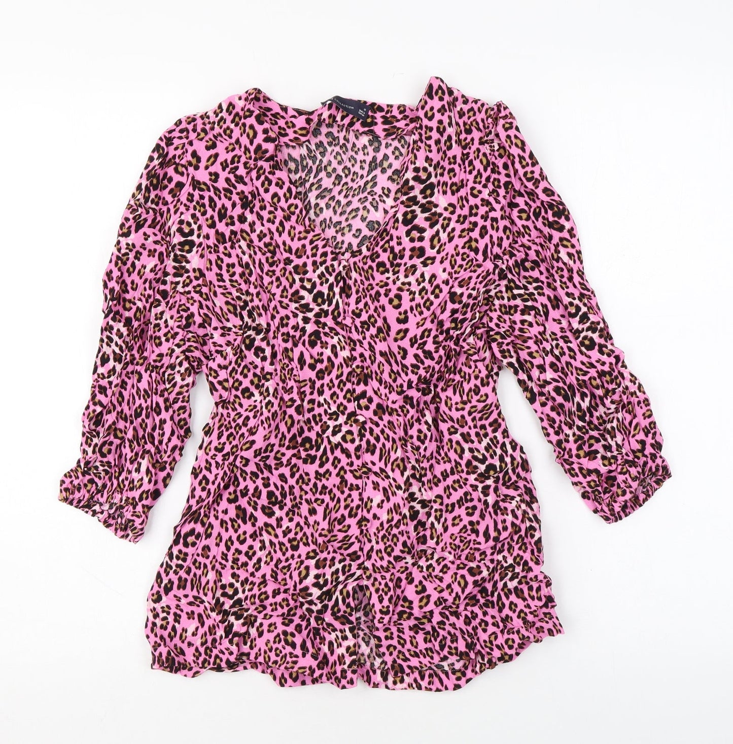 Womens UK Size 10 Marks and Spencer Pink Basic Button-Up