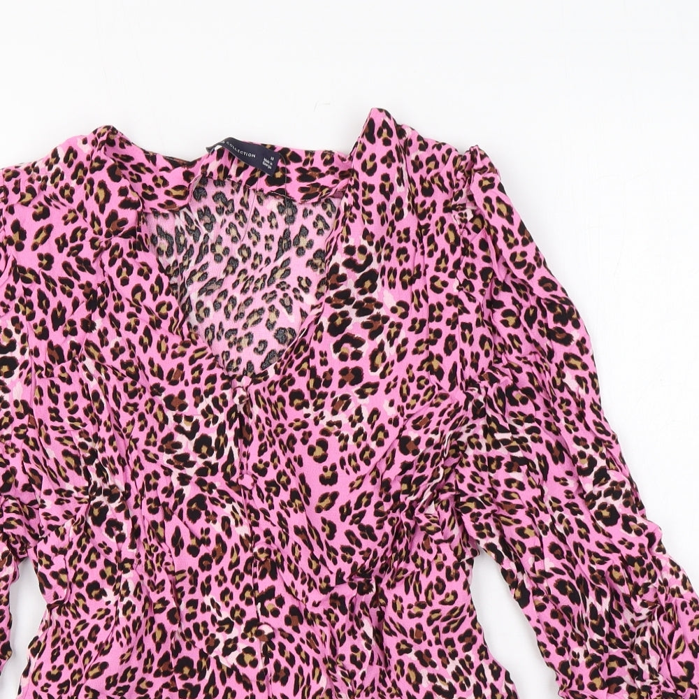 Womens UK Size 10 Marks and Spencer Pink Basic Button-Up