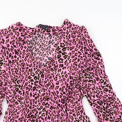 Womens UK Size 10 Marks and Spencer Pink Basic Button-Up