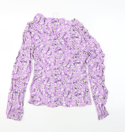 Womens UK Size 6 Marks and Spencer Purple Basic Button-Up