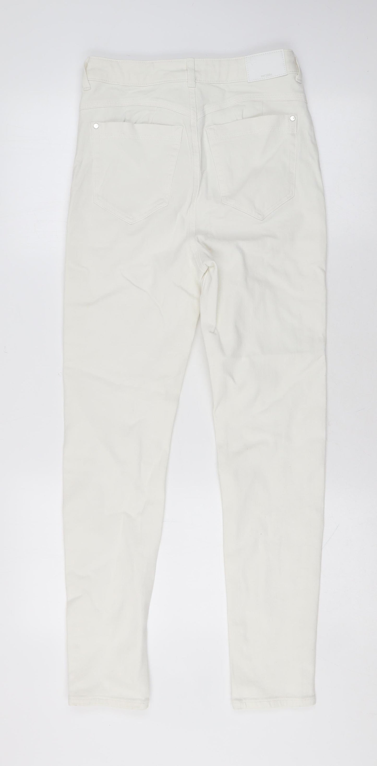 Womens UK Size 8 Marks and Spencer Regular Fit Skinny White Jeans