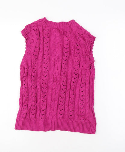 Womens UK Size 6 Per Una Pink Basic Button-Up