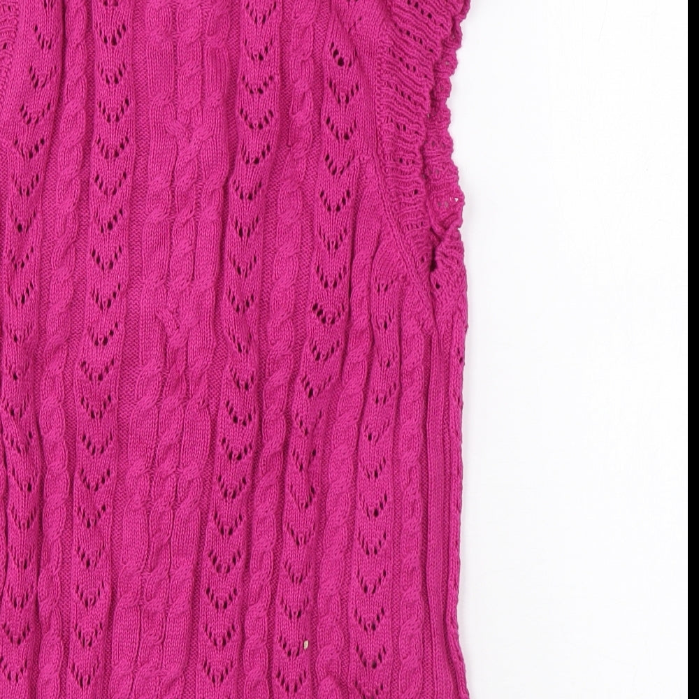 Womens UK Size 6 Per Una Pink Basic Button-Up