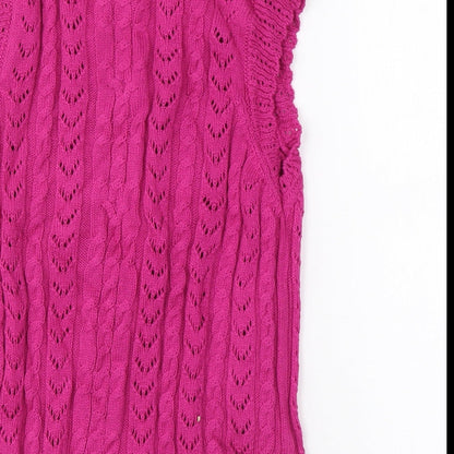 Womens UK Size 6 Per Una Pink Basic Button-Up