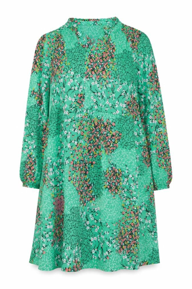 Marks and Spencer Womens Green Floral Polyester A-Line Size 16 V-Neck Pullover