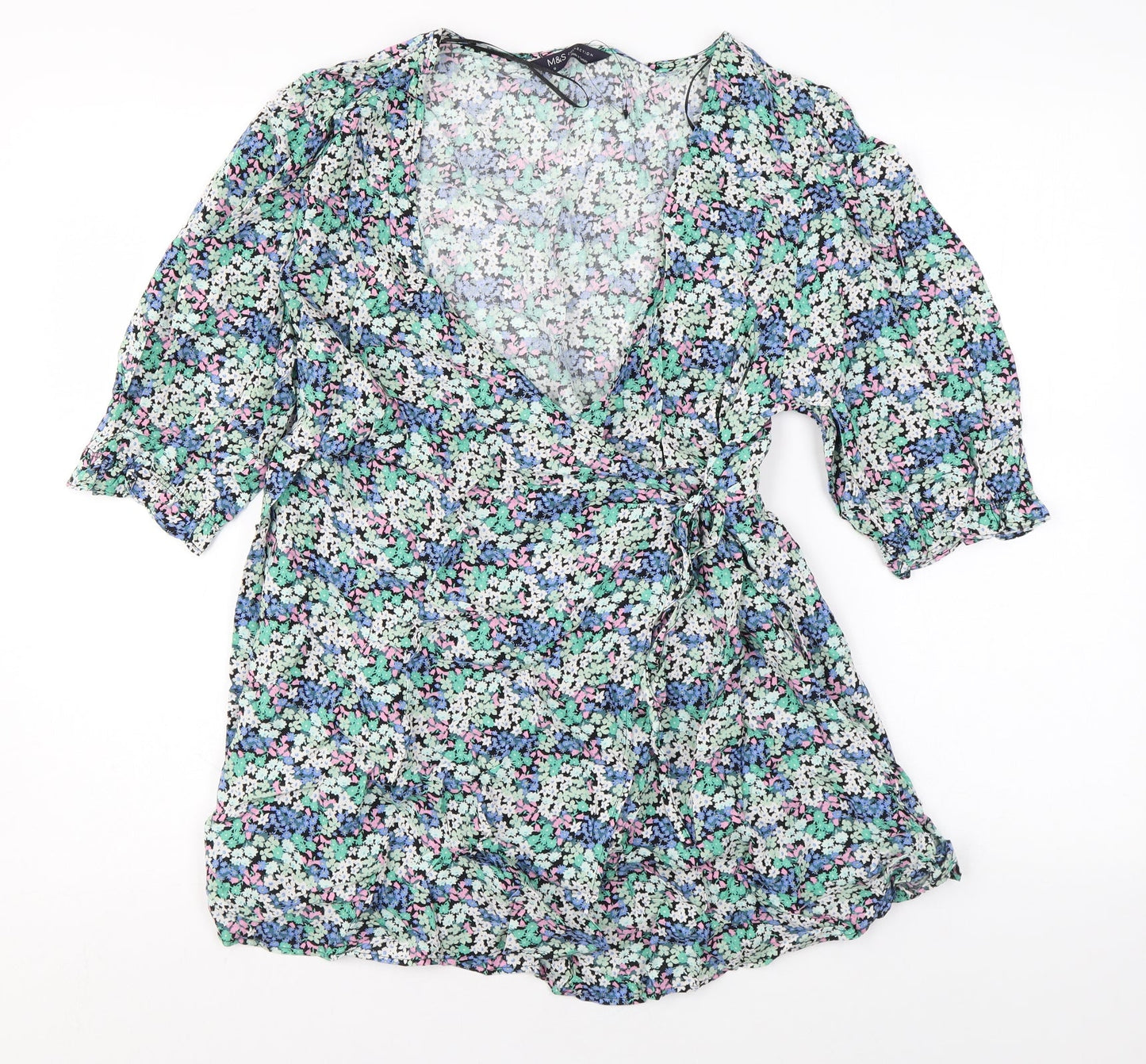 Womens UK Size 10 Marks and Spencer Multicoloured Basic Blouse