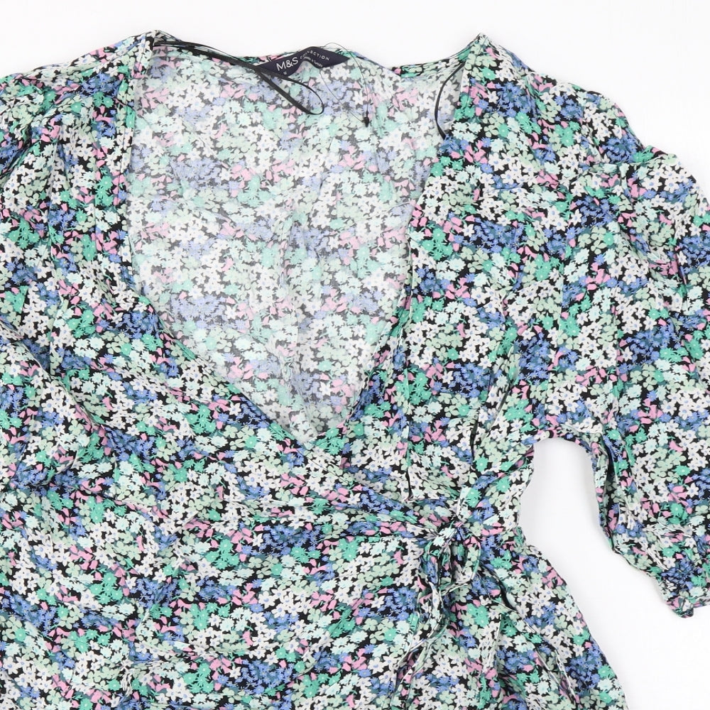 Womens UK Size 10 Marks and Spencer Multicoloured Basic Blouse
