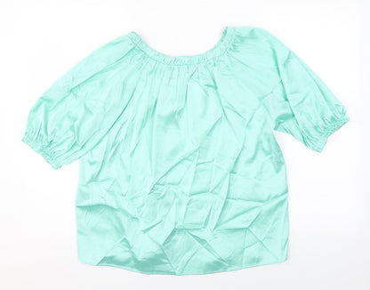 Womens UK Size 8 Marks and Spencer Green Basic Blouse