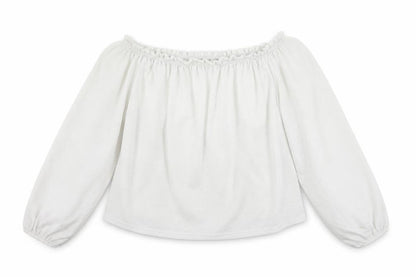 Womens UK Size S Bershka White Cropped Blouse