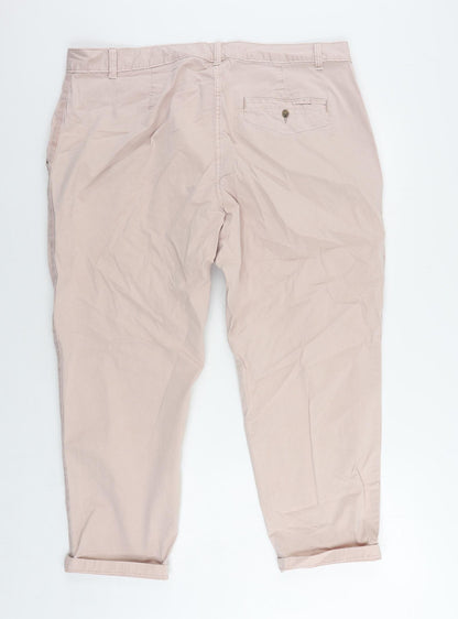Womens UK Size 20 Marks and Spencer Regular Fit Chino Pink Trousers