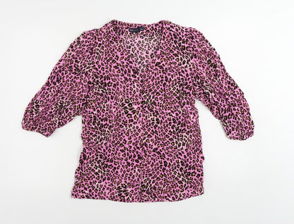 Womens UK Size 8 Marks and Spencer Pink Basic Button-Up