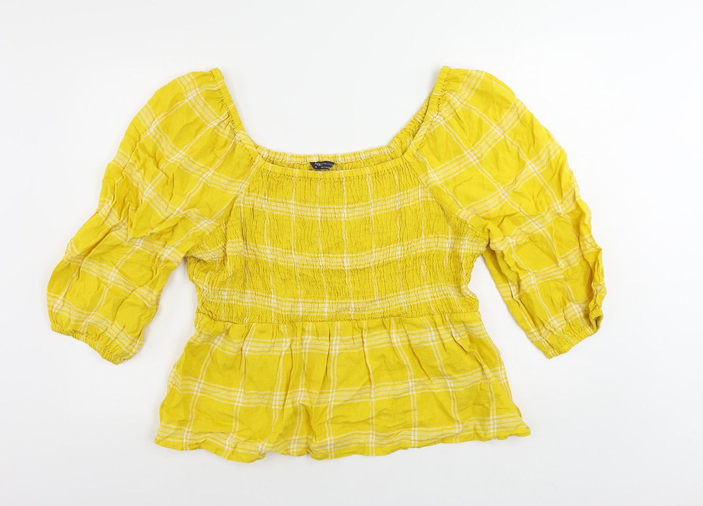 Womens UK Size 18 Marks and Spencer Yellow Basic Blouse