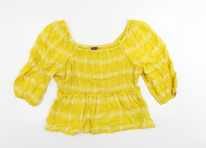 Womens UK Size 18 Marks and Spencer Yellow Basic Blouse