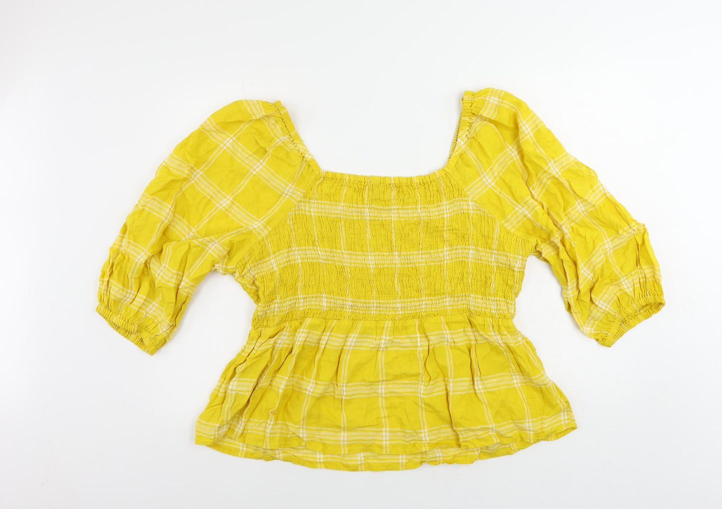 Womens UK Size 18 Marks and Spencer Yellow Basic Blouse