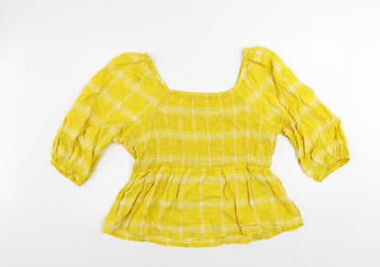 Womens UK Size 18 Marks and Spencer Yellow Basic Blouse