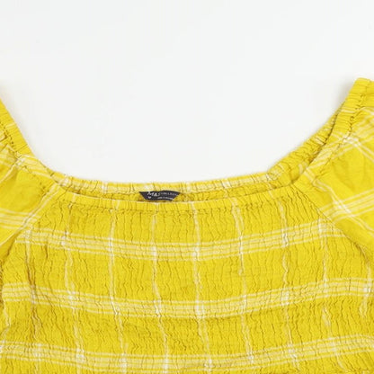 Womens UK Size 18 Marks and Spencer Yellow Basic Blouse