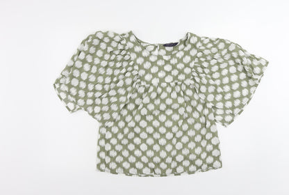Womens UK Size 6 Marks and Spencer Green Basic Blouse