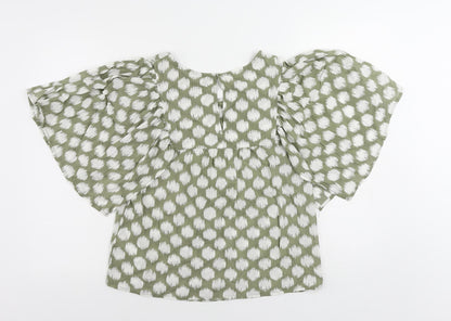 Womens UK Size 6 Marks and Spencer Green Basic Blouse