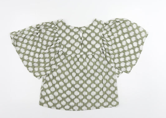 Womens UK Size 6 Marks and Spencer Green Basic Blouse