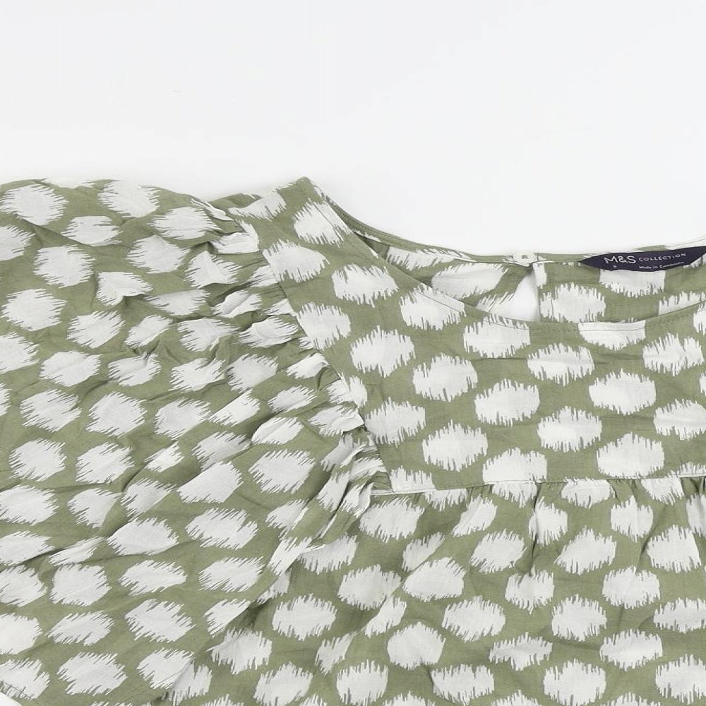 Womens UK Size 6 Marks and Spencer Green Basic Blouse