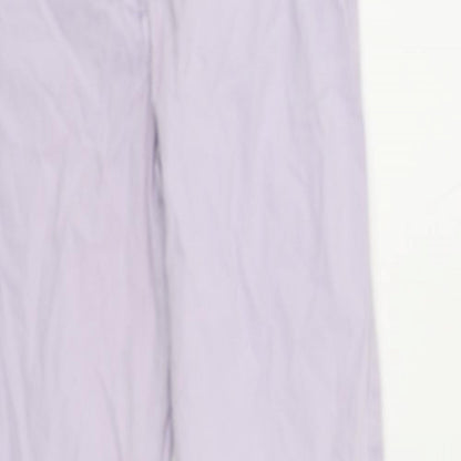 Marks and Spencer Womens Purple Cotton Trousers Size 8 L29 in Regular Zip