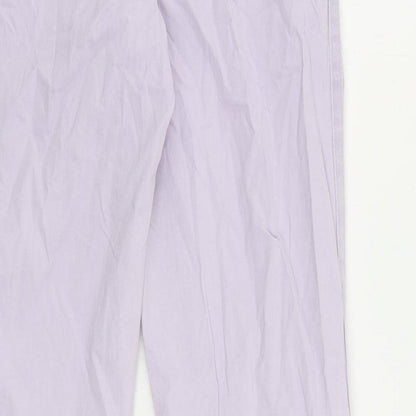 Marks and Spencer Womens Purple Cotton Trousers Size 8 L29 in Regular Zip