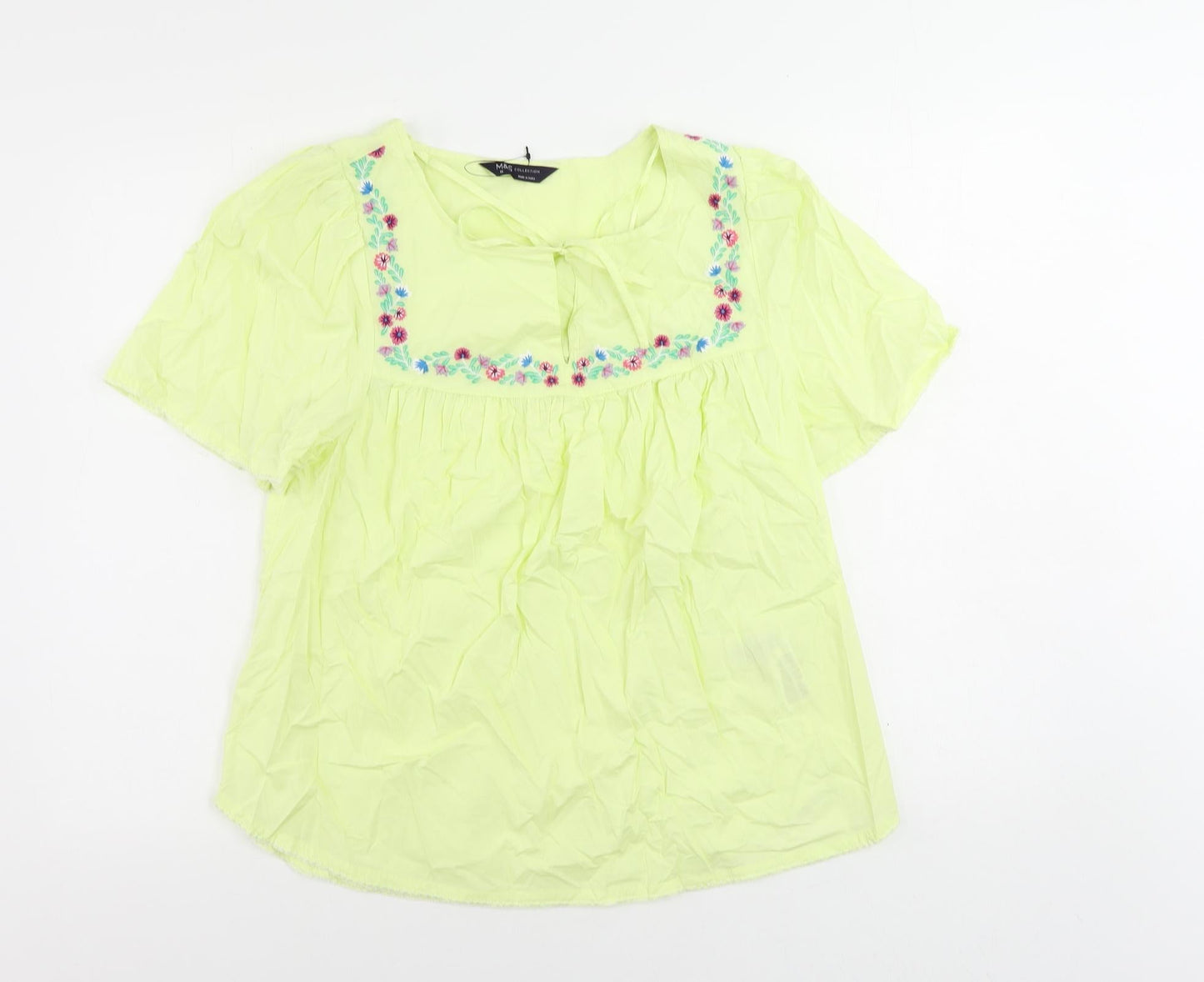 Womens UK Size 10 Marks and Spencer Yellow Basic Blouse
