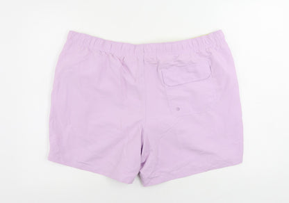 Marks and Spencer Mens Purple Polyester Bermuda Shorts Size 2XL L6 in Regular Drawstring - Swim Shorts