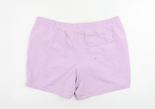 Marks and Spencer Mens Purple Polyester Bermuda Shorts Size 2XL L6 in Regular Drawstring - Swim Shorts