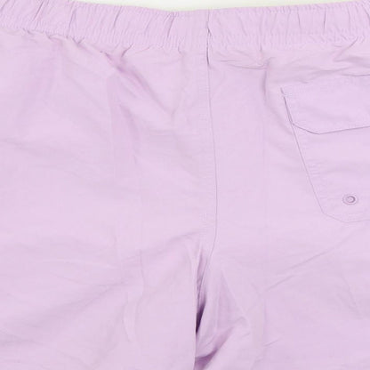 Marks and Spencer Mens Purple Polyester Bermuda Shorts Size 2XL L6 in Regular Drawstring - Swim Shorts