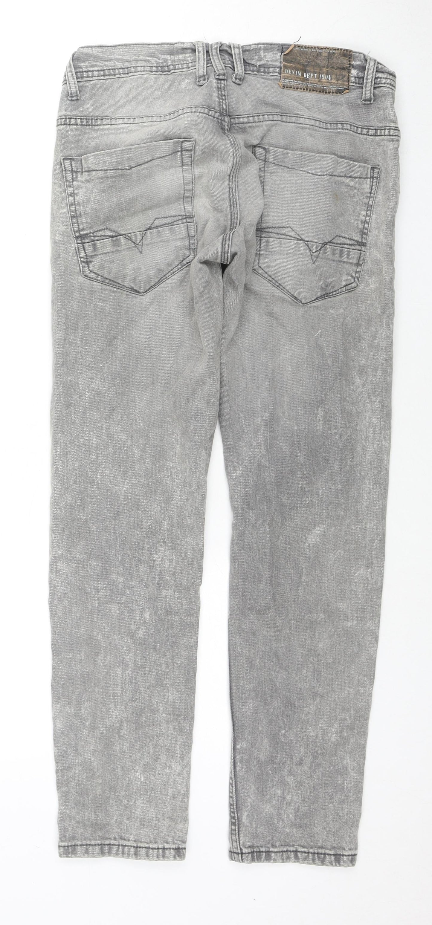 Burton Mens Grey Cotton Skinny Jeans Size 30 in L30 in Regular Zip