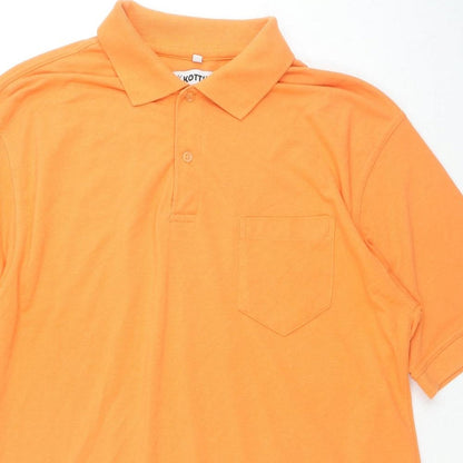 Kotting Mens Orange Polyester Polo Size 2XL Collared Pullover