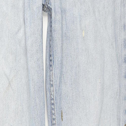 Levi's Mens Blue Cotton Straight Jeans Size 34 in L34 in Regular Zip