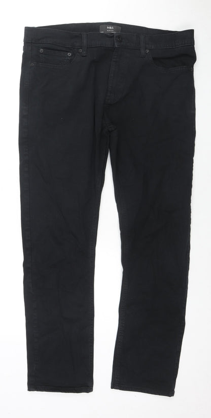 Womens UK Size 36 in Marks and Spencer Regular Fit Straight Black Jeans