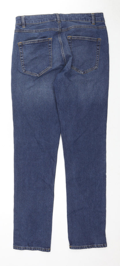 NEXT Womens Blue Cotton Straight Jeans Size 30 L32 in Regular Zip