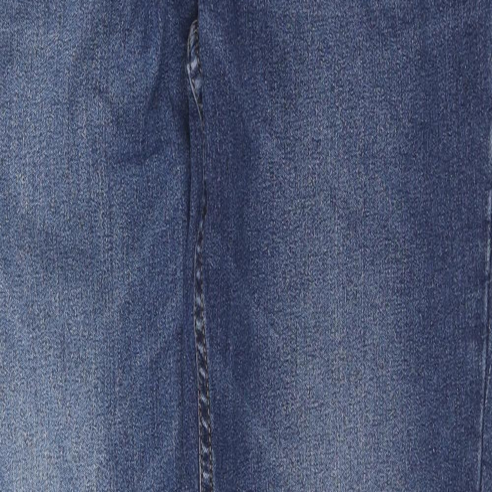 NEXT Womens Blue Cotton Straight Jeans Size 30 L32 in Regular Zip