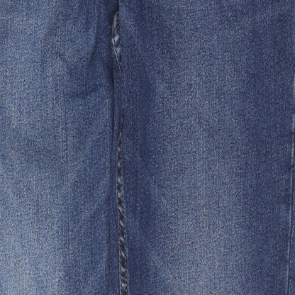 NEXT Womens Blue Cotton Straight Jeans Size 30 L32 in Regular Zip