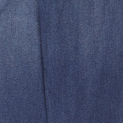 NEXT Womens Blue Cotton Straight Jeans Size 30 L32 in Regular Zip