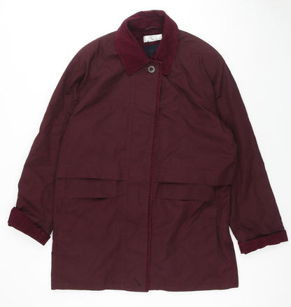 St Bernard Womens Red Parka Jacket Size 14 Button