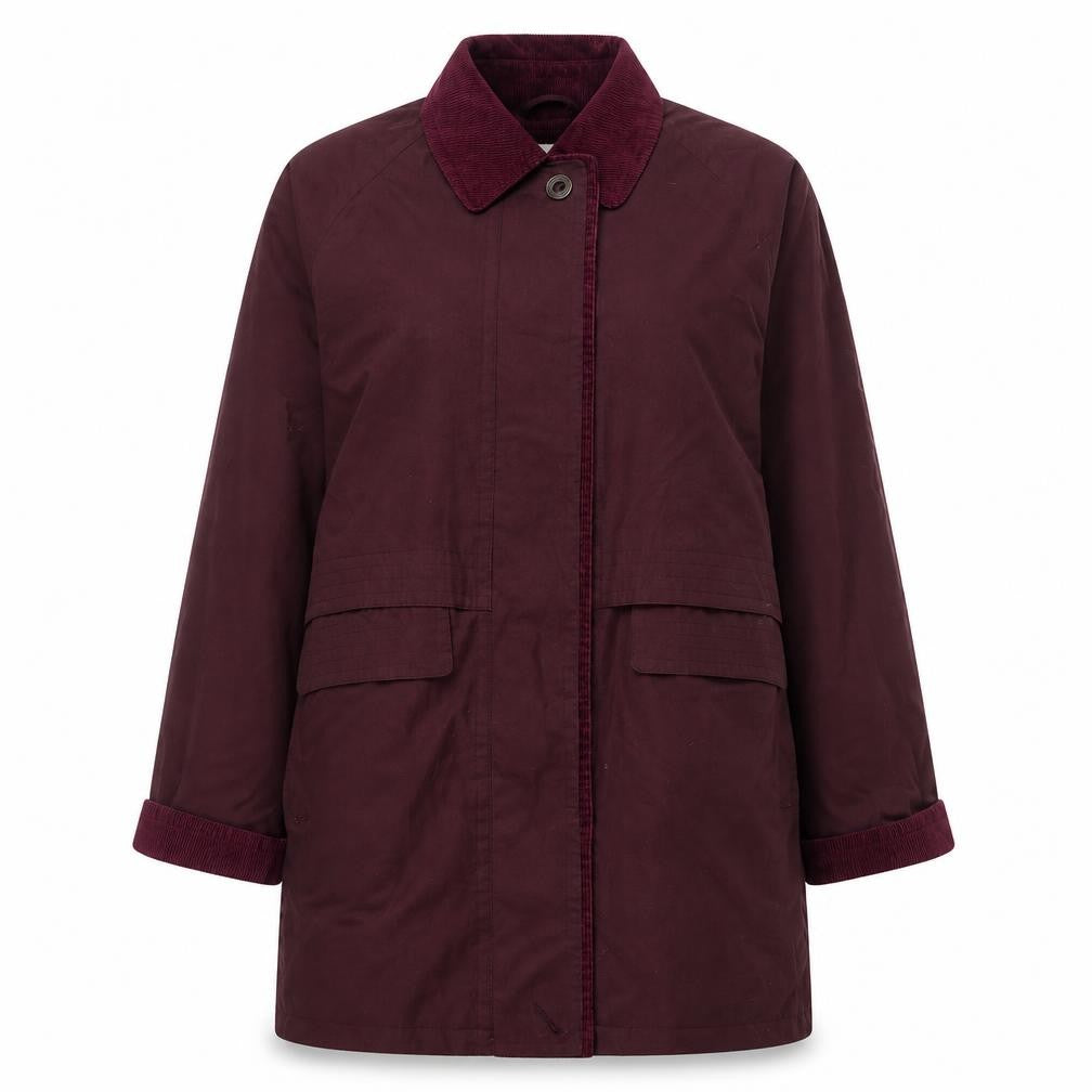 St Bernard Womens Red Parka Jacket Size 14 Button